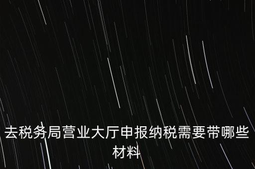 去稅務局營業大廳申報納稅需要帶哪些材料