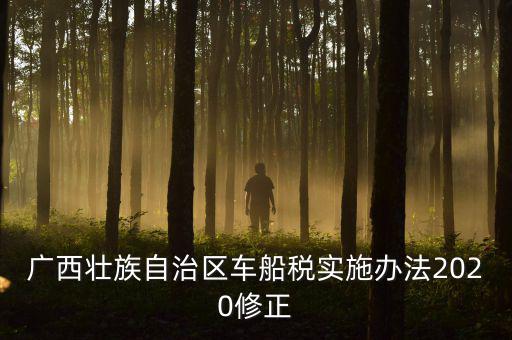 廣西壯族自治區車船稅實施辦法2020修正
