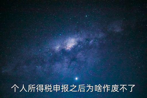 電子稅局申報作廢為什么點不了，自然人電子稅務局經營所得怎么作廢申報