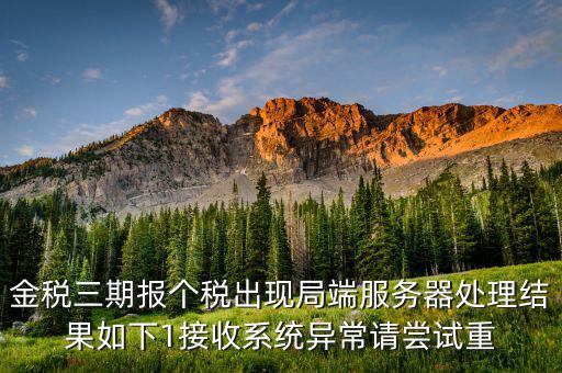 金稅三期報個稅出現局端服務器處理結果如下1接收系統異常請嘗試重