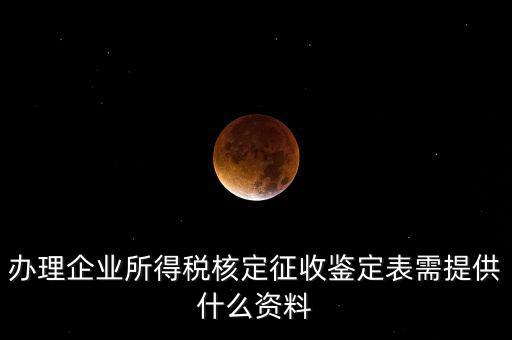 辦理企業所得稅核定征收鑒定表需提供什么資料