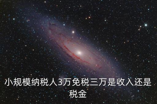小規模納稅人3萬免稅三萬是收入還是稅金