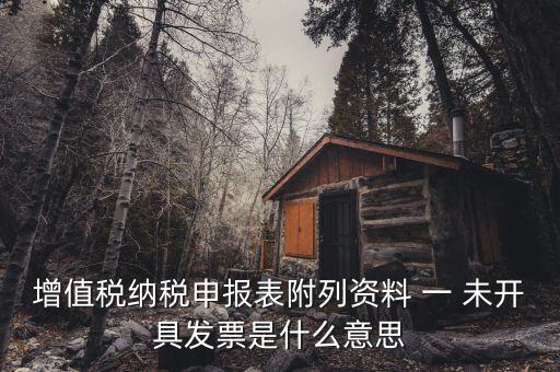 增值稅納稅申報表附列資料 一 未開具發票是什么意思