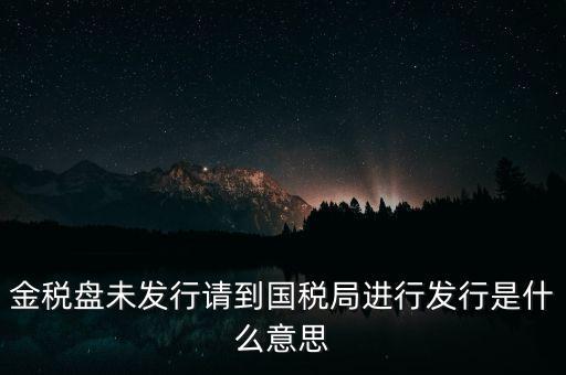 金稅盤未發行請到國稅局進行發行是什么意思
