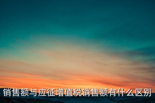 銷售額與應征增值稅銷售額有什么區別
