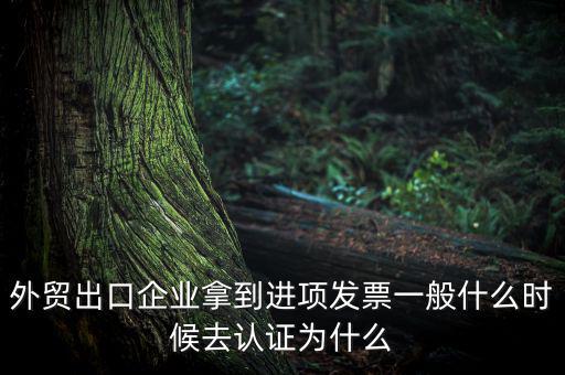 發票什么時候去認證，外貿出口企業拿到進項發票一般什么時候去認證為什么