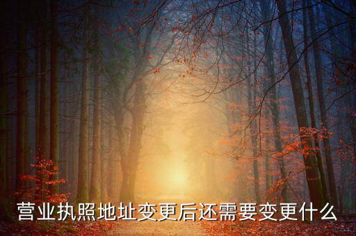 營業執照地址變更后還需要變更什么