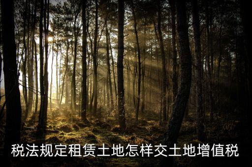 稅法規定租賃土地怎樣交土地增值稅