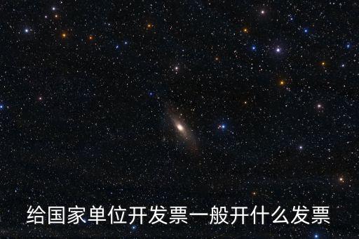 給國家單位開發票一般開什么發票