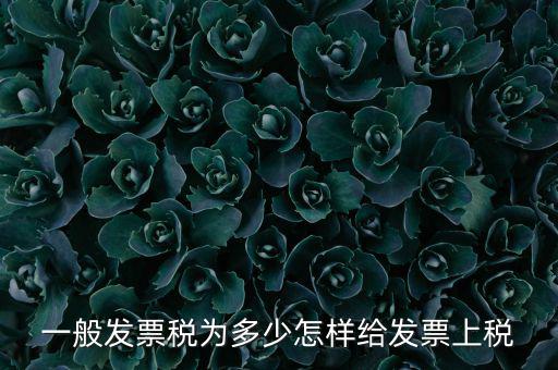 一般發票稅為多少怎樣給發票上稅