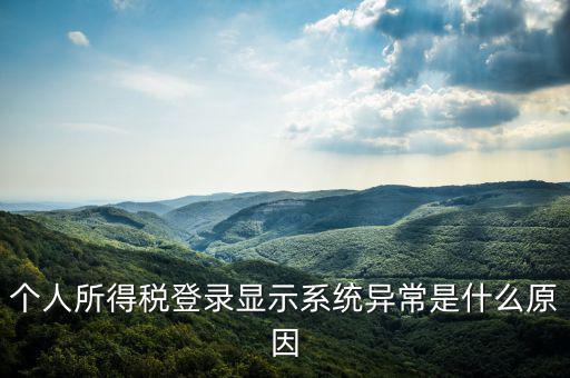 個人所得稅登錄顯示系統異常是什么原因