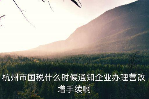 杭州市國稅什么時候通知企業辦理營改增手續啊