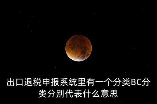 出口退稅申報系統里有一個分類BC分類分別代表什么意思