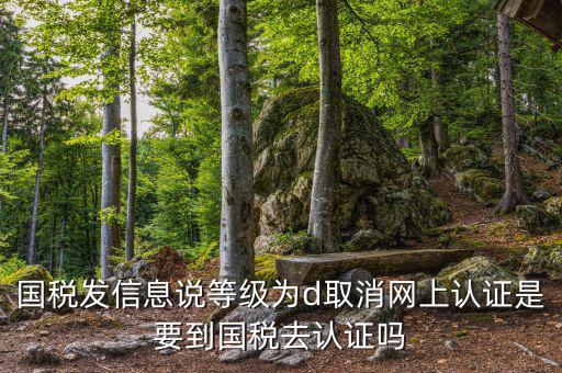 國稅發信息說等級為d取消網上認證是要到國稅去認證嗎