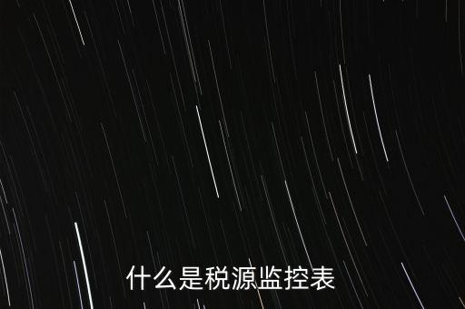 什么是稅源監控表