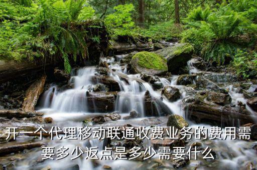 開一個代理移動聯通收費業務的費用需要多少返點是多少需要什么