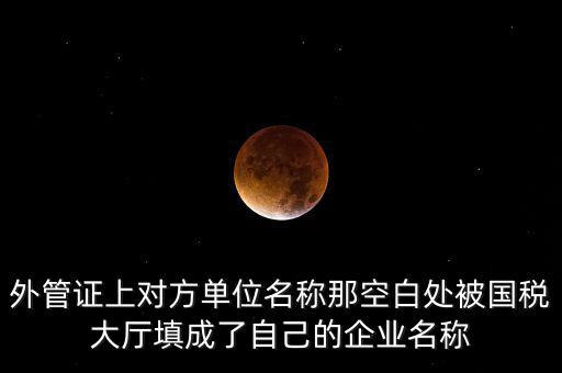 外管證上對方單位名稱那空白處被國稅大廳填成了自己的企業名稱