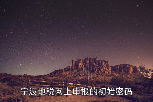 寧波地稅網頁版改密碼是什么，寧波地稅網上申報的初始密碼