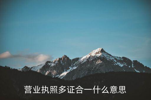 營業執照多證合一什么意思