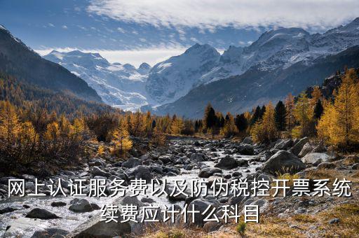 網(wǎng)上認證服務(wù)費以及防偽稅控開票系統(tǒng)續(xù)費應(yīng)計什么科目