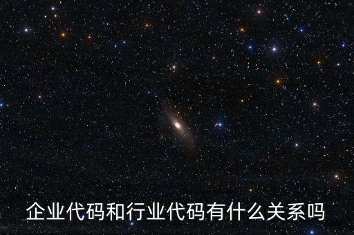 企業代碼和行業代碼有什么關系嗎