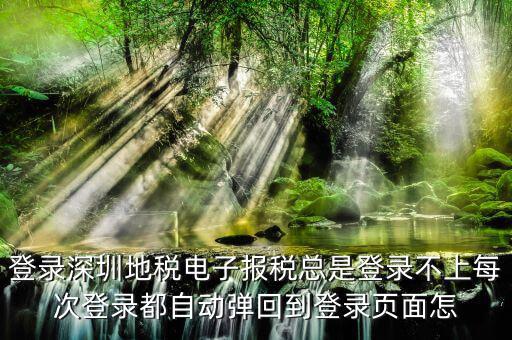為什么報稅網頁跳密碼，登錄深圳地稅電子報稅總是登錄不上每次登錄都自動彈回到登錄頁面怎