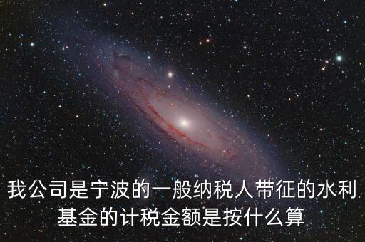 小微企業水利基金按什么繳，我公司是寧波的一般納稅人帶征的水利基金的計稅金額是按什么算