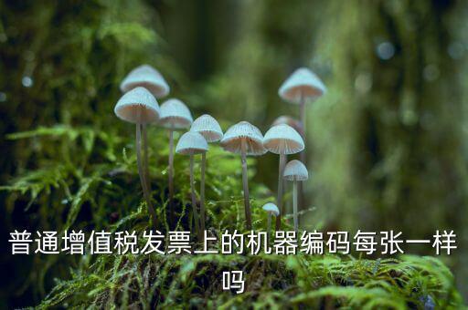普通增值稅發票上的機器編碼每張一樣嗎