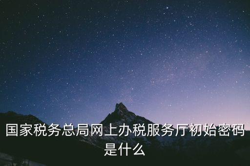 國稅申報原始密碼是什么意思，國稅第一次網上申報的登陸密碼是什么