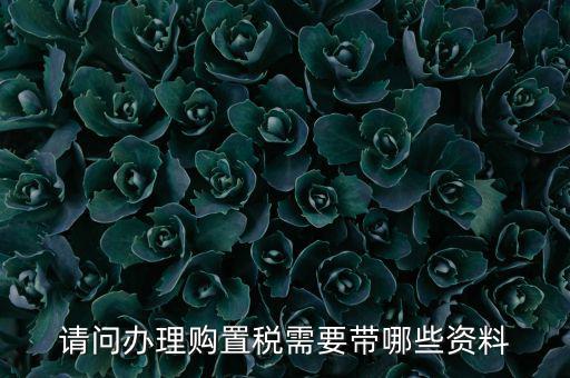 購置稅辦理需要什么，購買車輛購置稅需要哪些手續