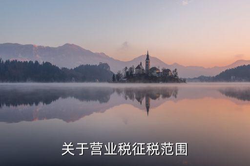 關于營業稅征稅范圍