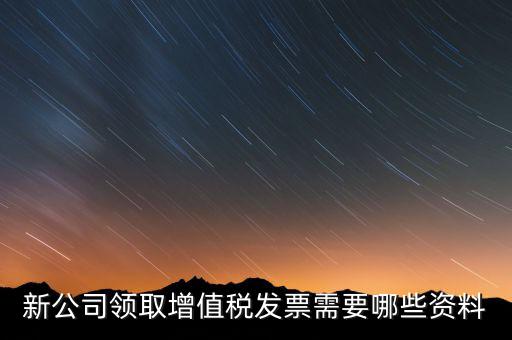 新公司領取增值稅發票需要哪些資料
