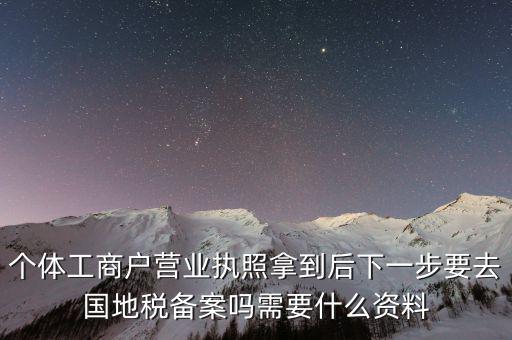 個體工商戶營業執照拿到后下一步要去國地稅備案嗎需要什么資料
