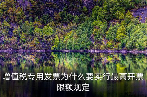 增值稅專用發票為什么要實行最高開票限額規定