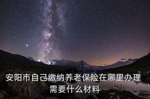 安陽市自己繳納養老保險在哪里辦理 需要什么材料