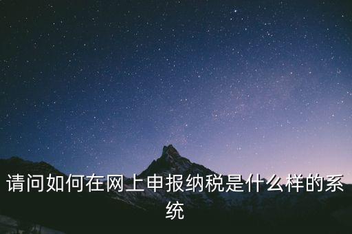 請問如何在網上申報納稅是什么樣的系統