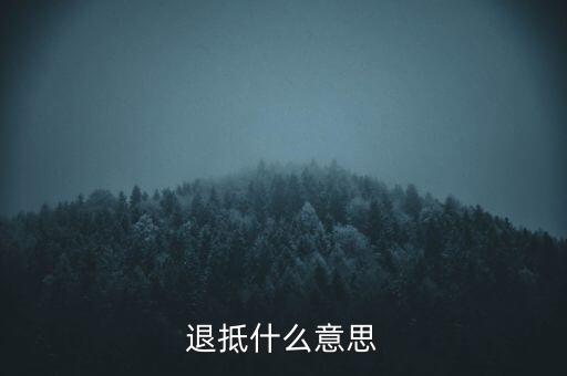 什么叫做退抵稅，退抵什么意思