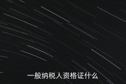 一般納稅人證是什么，請問一般納稅人應有什么證