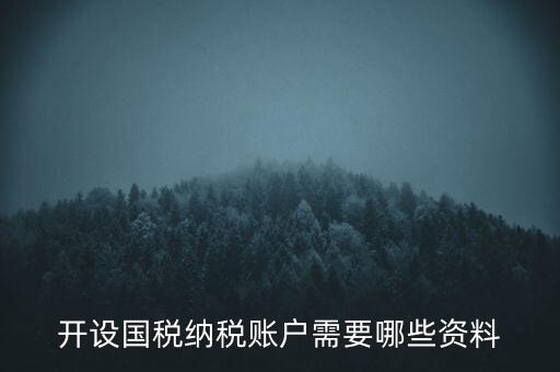 開國稅都需要帶什么資料，開設國稅納稅賬戶需要哪些資料