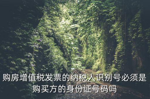 購房增值稅發票的納稅人識別號必須是購買方的身份證號碼嗎