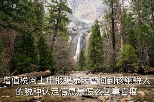 增值稅網上申報提示未查詢到該納稅人的稅種認定信息是怎么回事百度