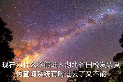 現在為什么不能進入湖北省國稅發票真偽查詢系統有時進去了又不能