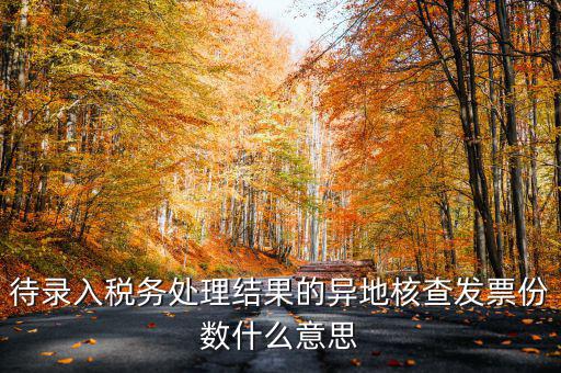 待錄入稅務處理結果的異地核查發票份數什么意思
