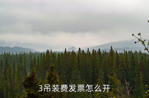 3吊裝費發票怎么開