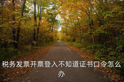 稅務發票開票登入不知道證書口令怎么辦