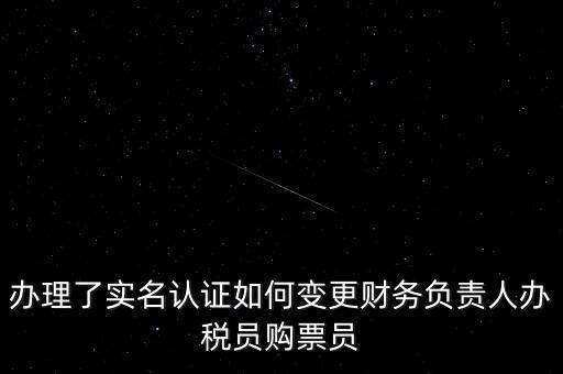 辦理了實名認證如何變更財務負責人辦稅員購票員