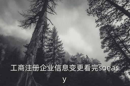 工商注冊企業信息變更看完soeasy
