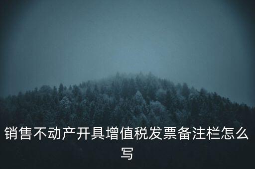 銷售不動產開具增值稅發票備注欄怎么寫