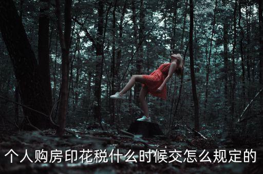 個人購房印花稅什么時候交怎么規定的