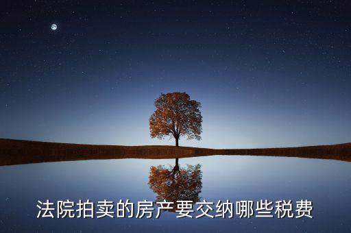 法院拍賣的房產要交納哪些稅費